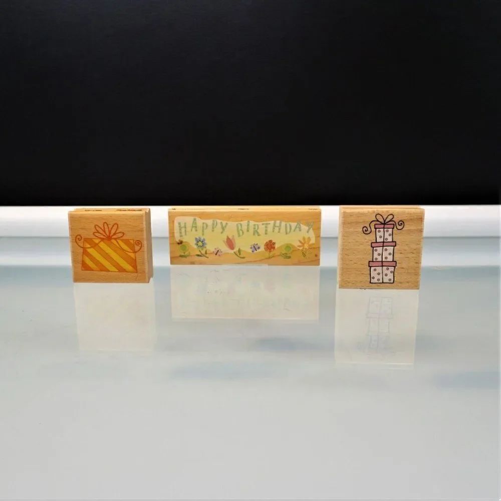 Happy Birthday Presents 3 Rubber Stamps All Night Media Sarah Beise Katie & Co